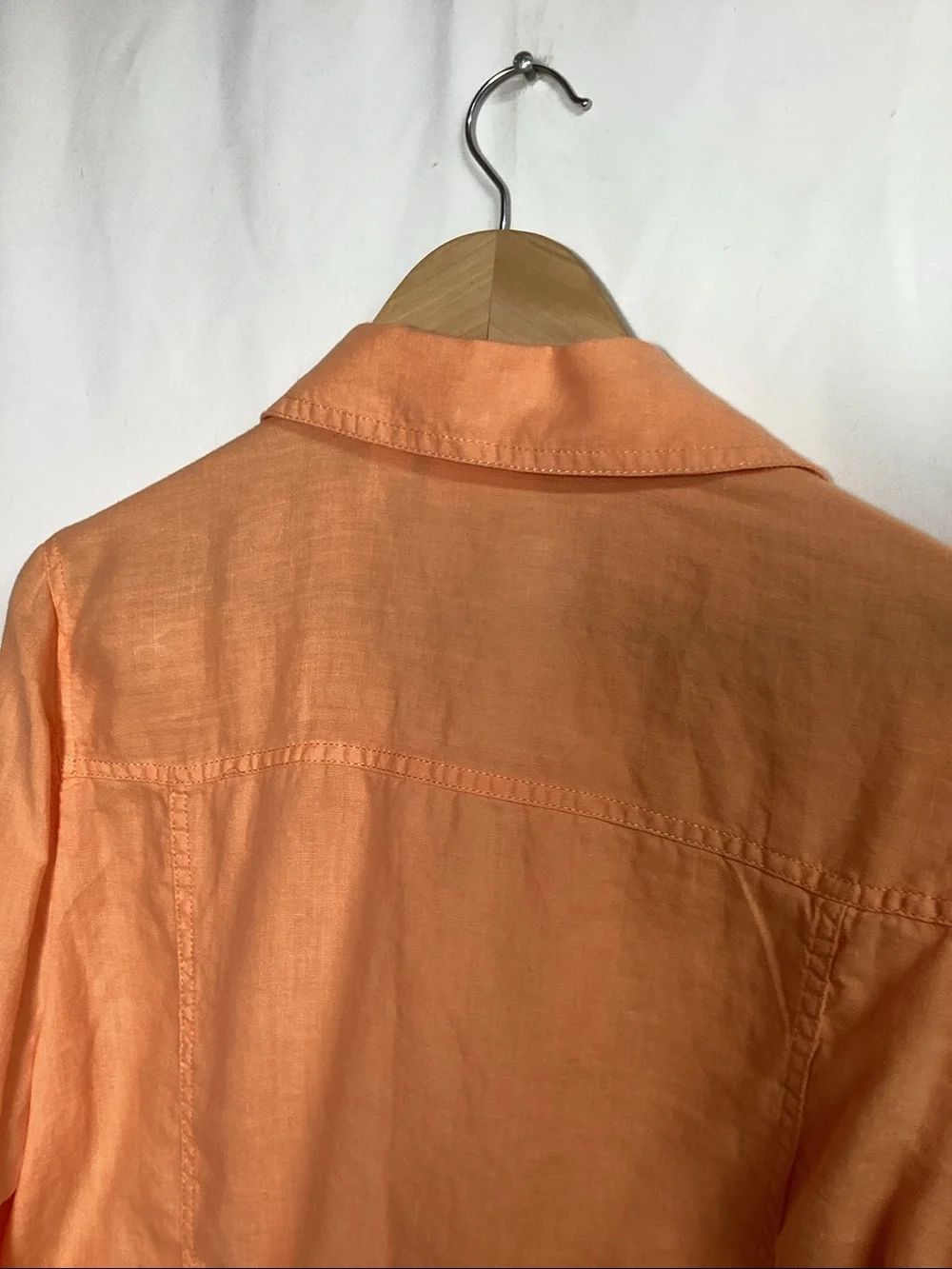 CHICO’S Cantaloupe Linen Trucker Jacket Size 2
